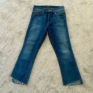 MOTHER inside crop step jeans  in not rough enough.